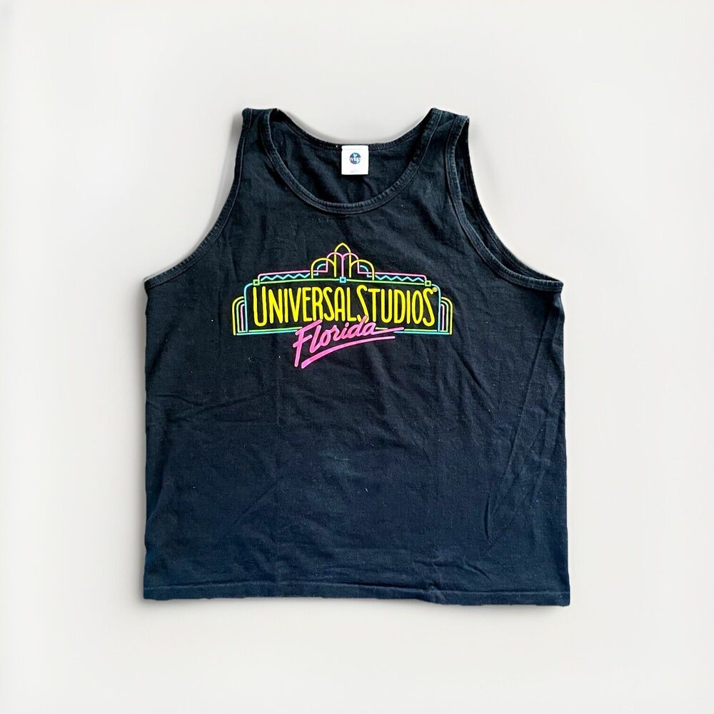 Vintage Universal Studios Tank Top Mens Large Black Florida MADE IN USA